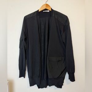 Jil Sander Black Open-Front Lightweight Cardigan